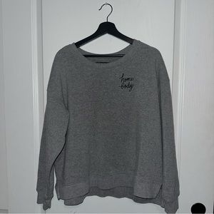 Grey “home body” Scoop Neck Sweater
